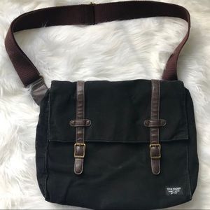 Steve Madden black brown cotton messenger bag